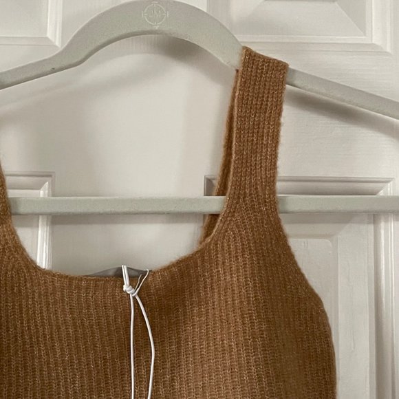 Everlane Tan Camel Square Neck Tank Crop Top Size XS New With Tags - Picture 4 of 7